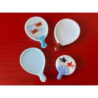 【新品】うちわの箸置き(4つ)(テーブル用品)