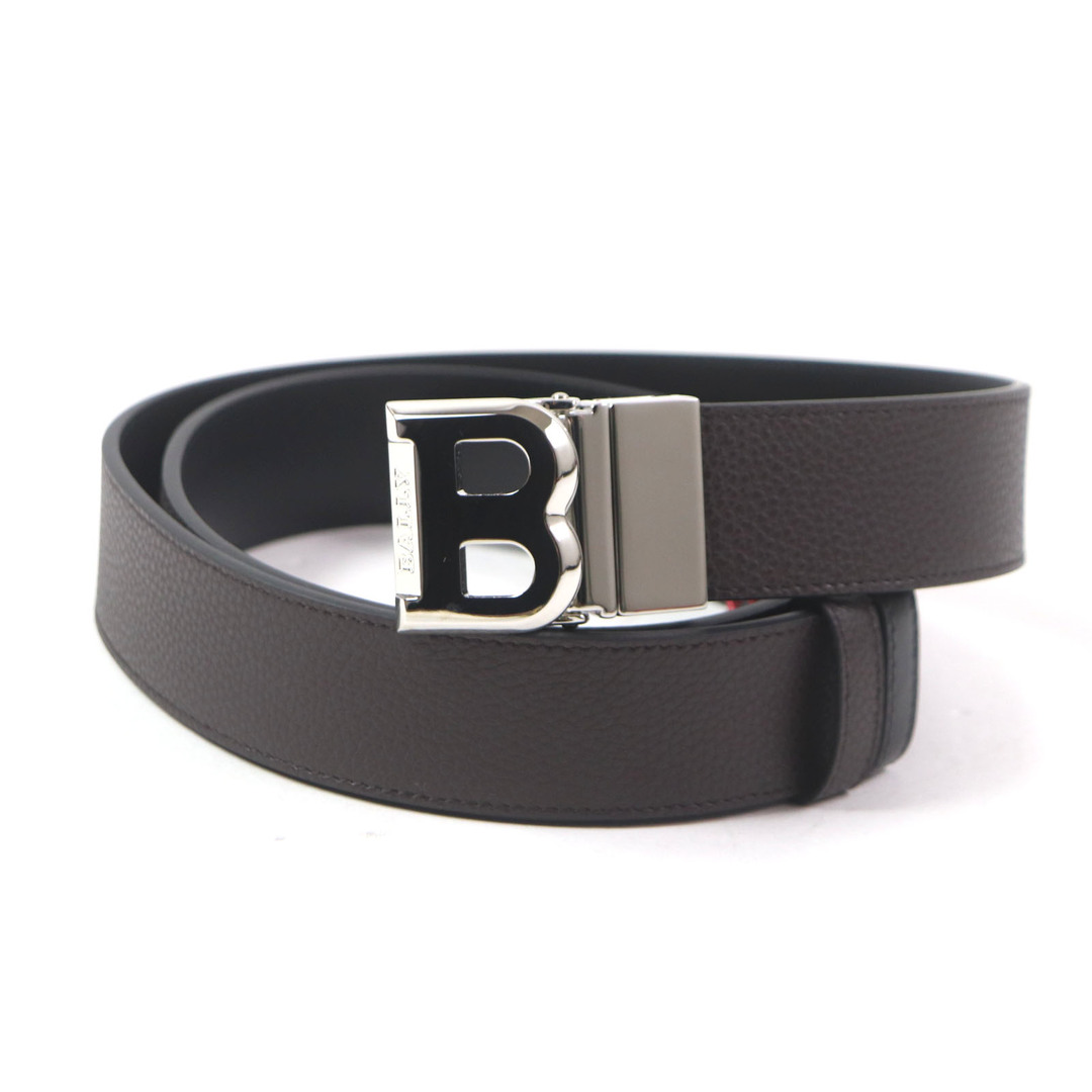 Bally - 未使用品▼BALLY バリー 590572 BISING 35 リバーシブル レザーベルト ダークブラウン ブラック シルバー金具 110/44 保存袋付き イタリア製 メンズ