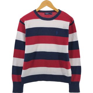 ラルフローレン(Ralph Lauren)の古着 ラルフローレン Ralph Lauren POLO by Ralph Lauren ボーダー柄 コットンニットセーター レディースM相当 /eaa548492(ニット/セーター)