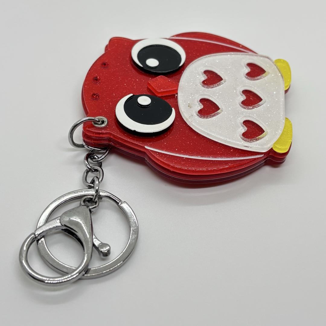 ふくろう　ミラー　スライド　コンパクト レディースのファッション小物(ミラー)の商品写真