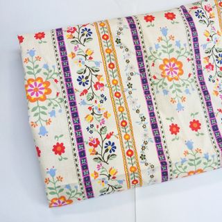 number 5 collection 日本製 綿 東欧風フラワーストライプ