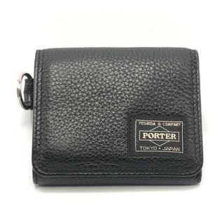 PORTER - 【中古】PORTER CALM WALLET 三つ折り財布 041-03124 ブラック ポーター[10][240010474993]