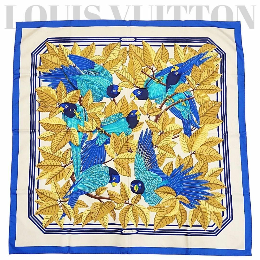 HERMES - 【良品】エルメス スカーフ《オウム》カレ90 鳥柄 植物