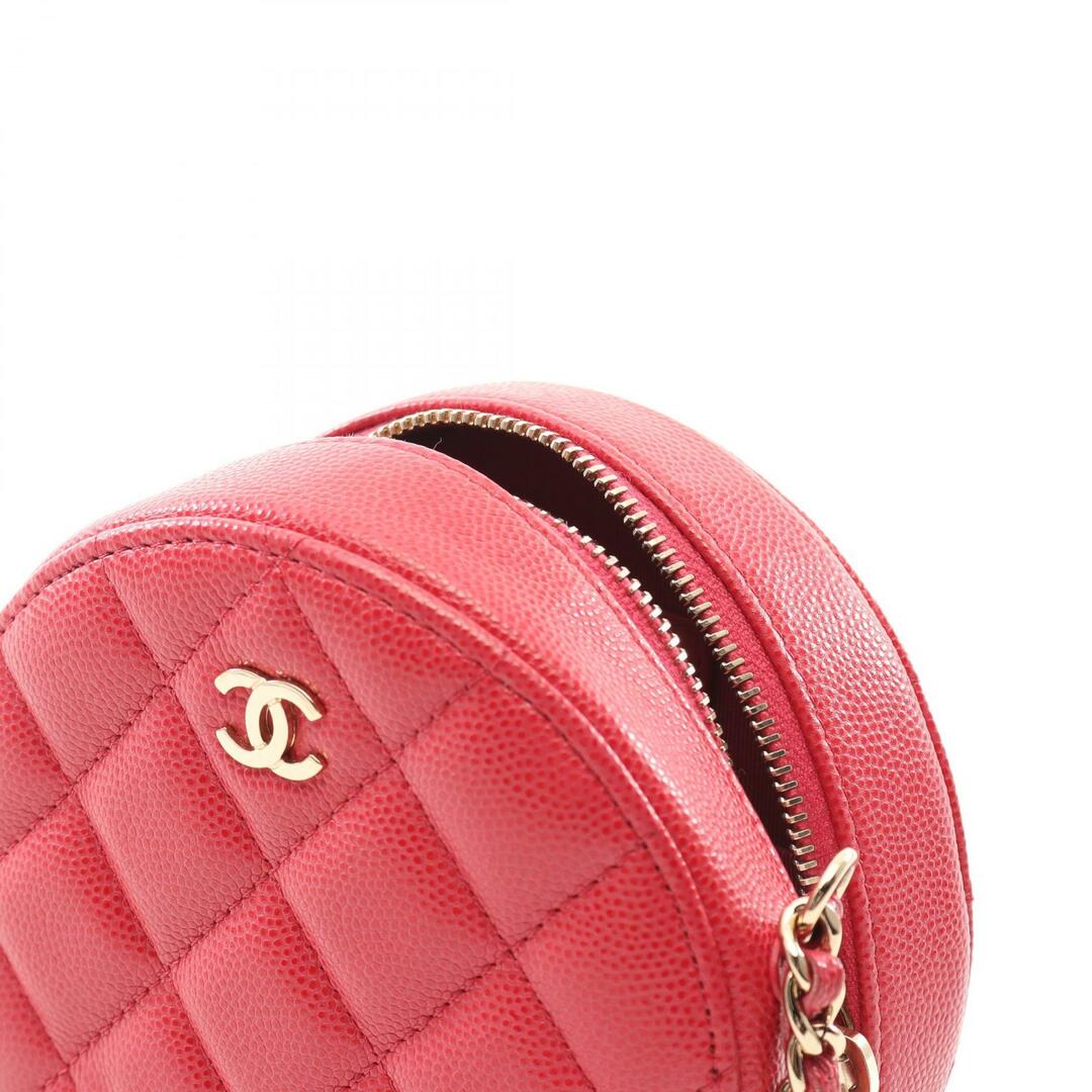 CHANEL(シャネル)のシャネル CHANEL マトラッセ ラウンド ミニ ショルダーバッグ バッグ カーフ（牛革） レディース レッド系 【中古】 レディースのバッグ(ショルダーバッグ)の商品写真