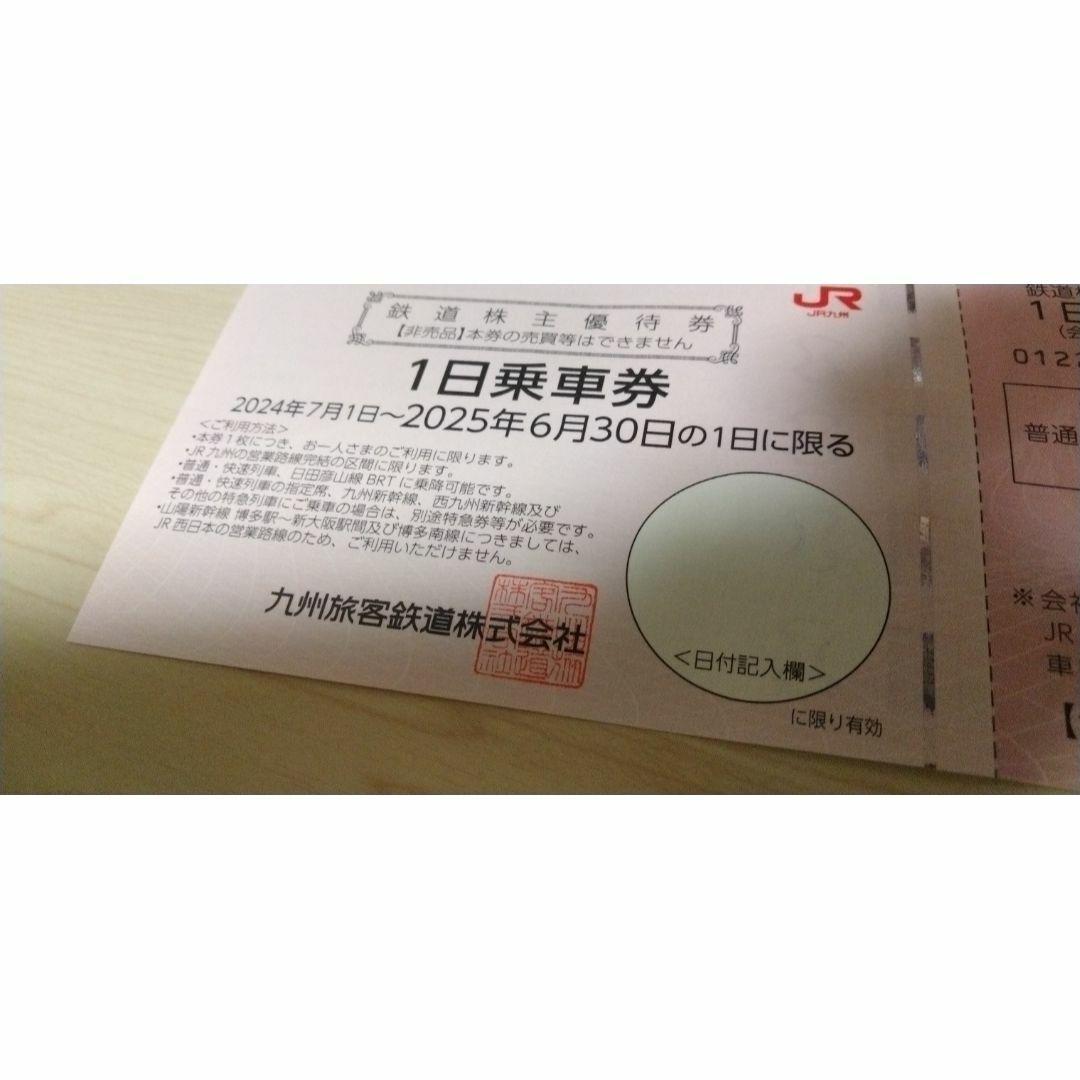 JR九州 株主優待券 チケットの乗車券/交通券(鉄道乗車券)の商品写真
