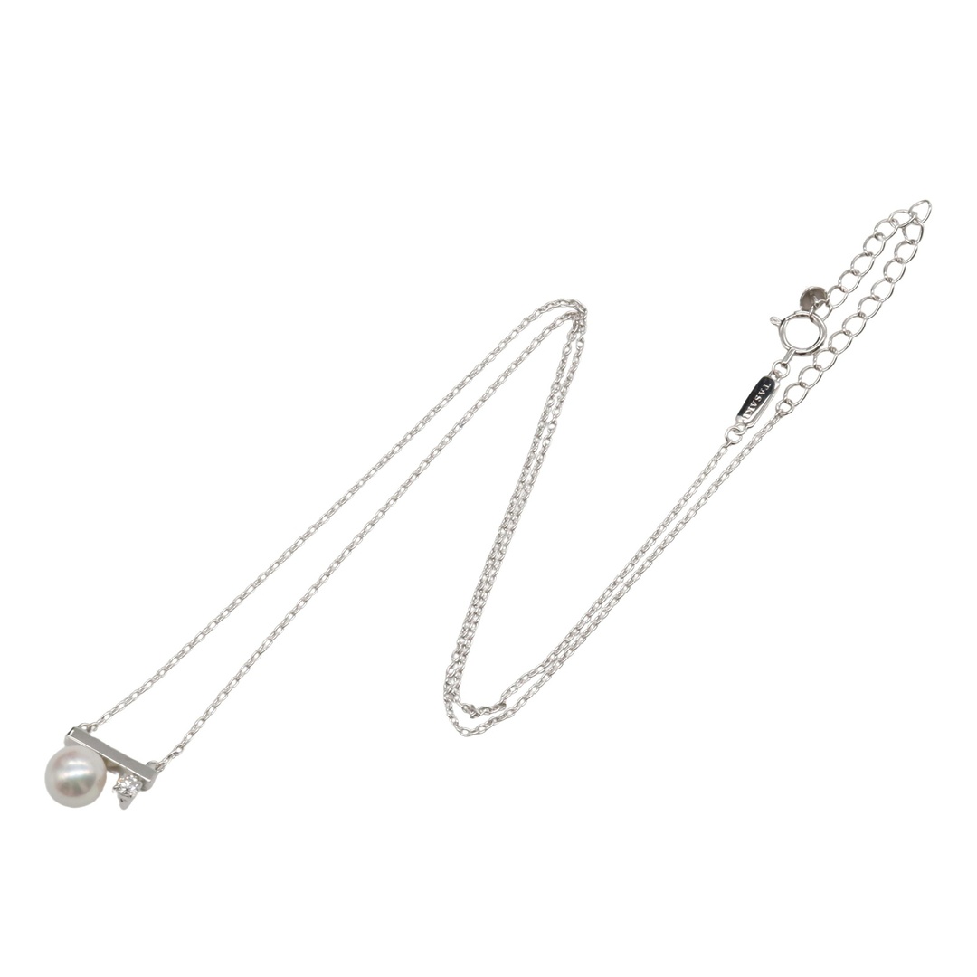 TASAKI(タサキ)のタサキ TASAKI プチ バランス クラス アコヤパール ネックレス ネックレス ジュエリー K18WG（ホワイトゴールド） ダイヤモンド パール レディース ホワイト系 / クリア系 【中古】 レディースのアクセサリー(ネックレス)の商品写真