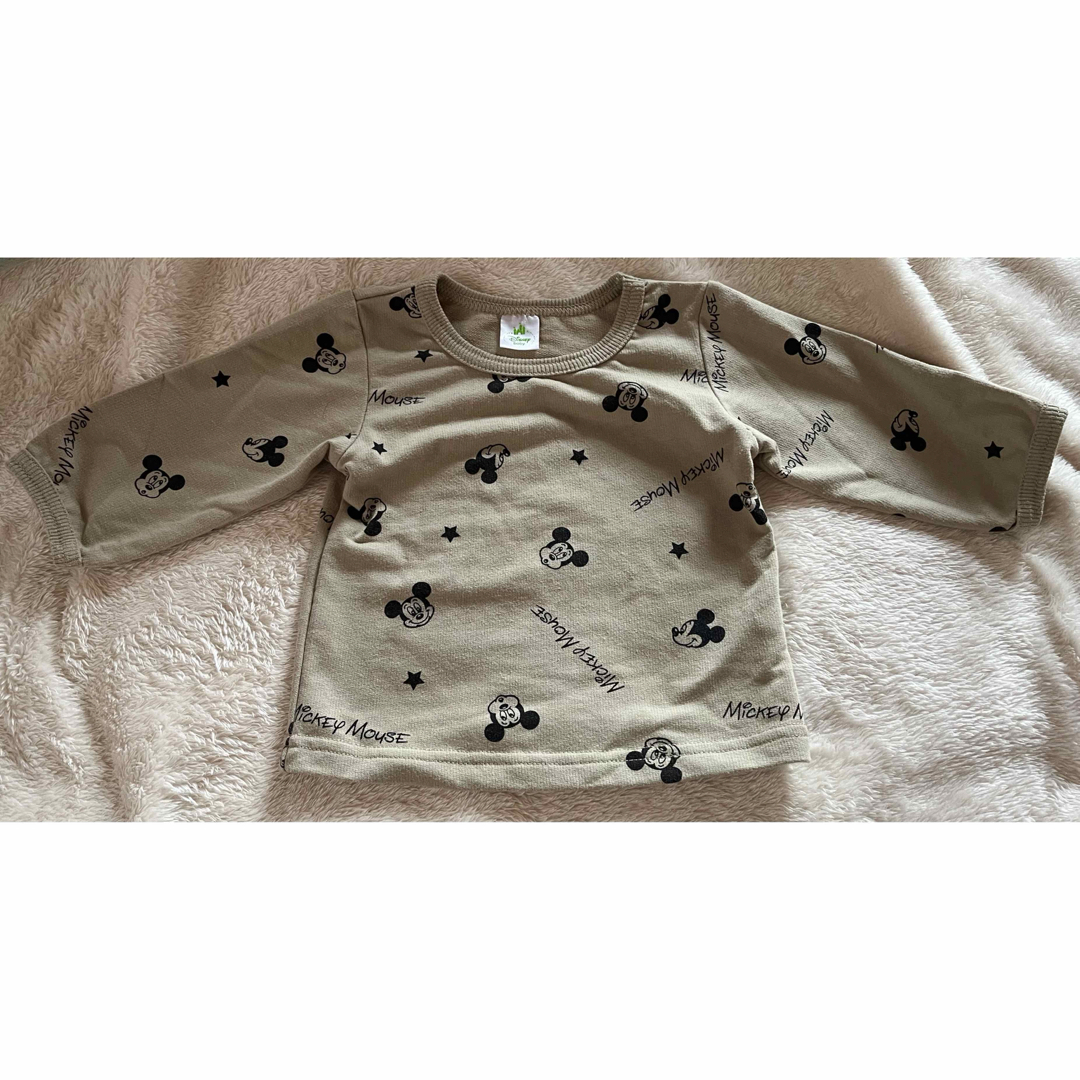 Disney(ディズニー)のベビー服ミッキーマウス 長袖Tシャツ ブラウン60-70 キッズ/ベビー/マタニティのベビー服(~85cm)(Tシャツ)の商品写真