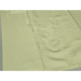 平和屋着物■上質な色無地　草花地紋　淡黄色　正絹　逸品　DAAO0898xg(着物)