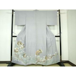 平和屋着物■豪華色留袖　駒刺繍　流水花文　金彩　正絹　逸品　DAAO0853xg(着物)