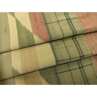 平和屋着物▽上質な紬　単衣　間道　正絹　逸品　BAAS8133yc