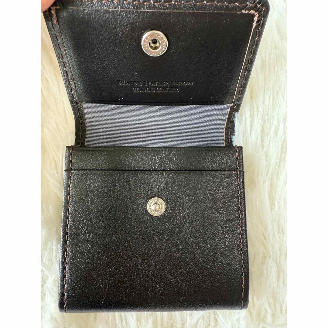 ✨新品✨ ビジネスレザーファクトリー コインケース ダークブラウン 本革 財布 メンズのファッション小物(コインケース/小銭入れ)の商品写真