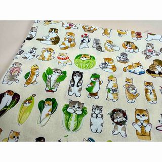綿100%生地.シチンク.幅110cm×1m.猫1309(生地/糸)