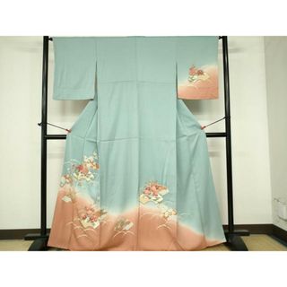 平和屋着物■訪問着　刺繍　地紙草花文　暈し染め　金彩　正絹　逸品　DAAR7678sf(着物)