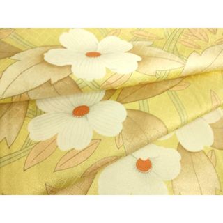 平和屋着物▽上質な小紋　単衣　草花文　金彩　正絹　逸品　DAAS0008az