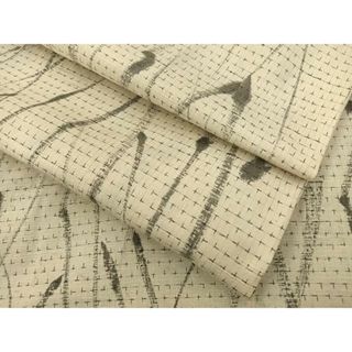 平和屋着物▽上質な紬　単衣　霞文　正絹　逸品　BAAS1749ow(着物)
