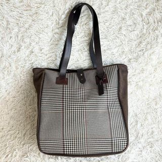 POLO RALPH LAUREN - ラルフローレン 千鳥格子 トートバッグ 大容量 ブラウン