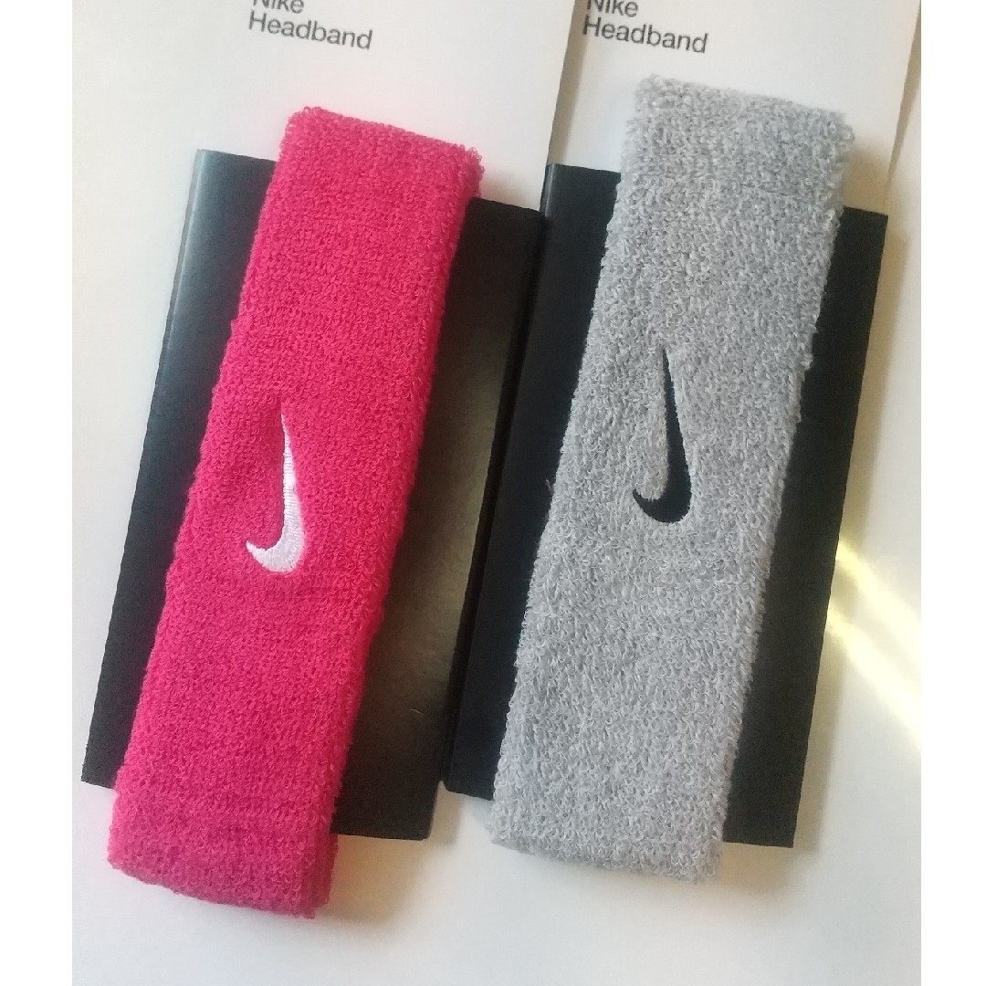 NIKE(ナイキ)のNIKE ヘアバンド ヘッドバンド 灰ピンクセット NIKEFC メンズのファッション小物(バンダナ/スカーフ)の商品写真