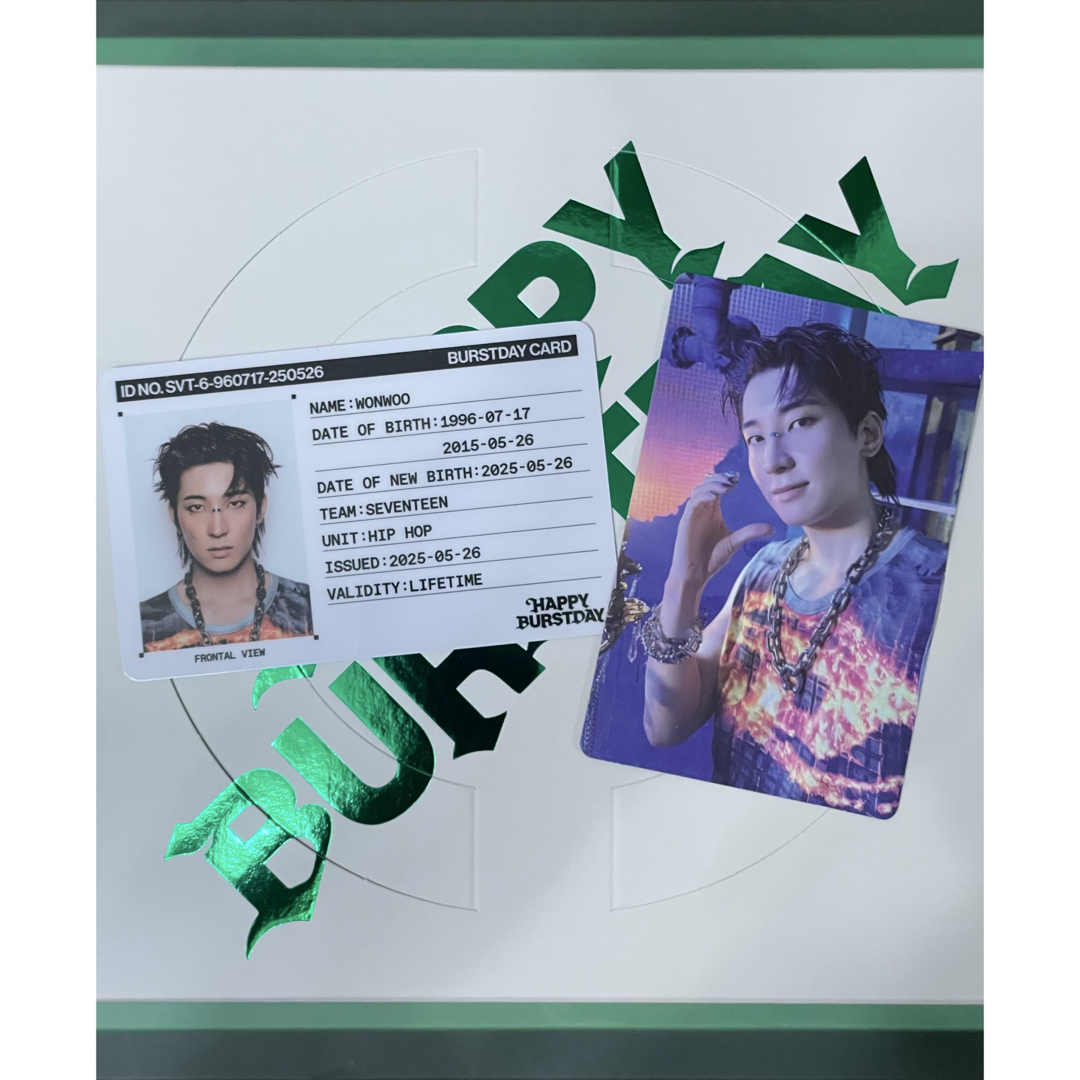 SEVENTEEN(セブンティーン)のSEVENTEEN セブチ ウォヌ HAPPY BURSTDAY IDカード エンタメ/ホビーのタレントグッズ(アイドルグッズ)の商品写真
