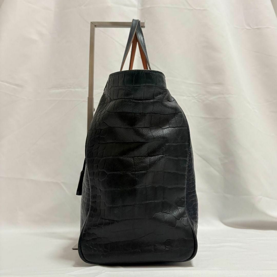 美品✨ADMJ クロコ型押し レザー トートバッグ 肩掛け A4収納可 ✨美品✨ ADMJ クロコ型押し トートバッグ A4可 肩がけ ゴールド金具