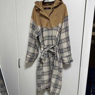 バラク(Barak)のBARAK フーディチェックシャツ(ロングワンピース/マキシワンピース)