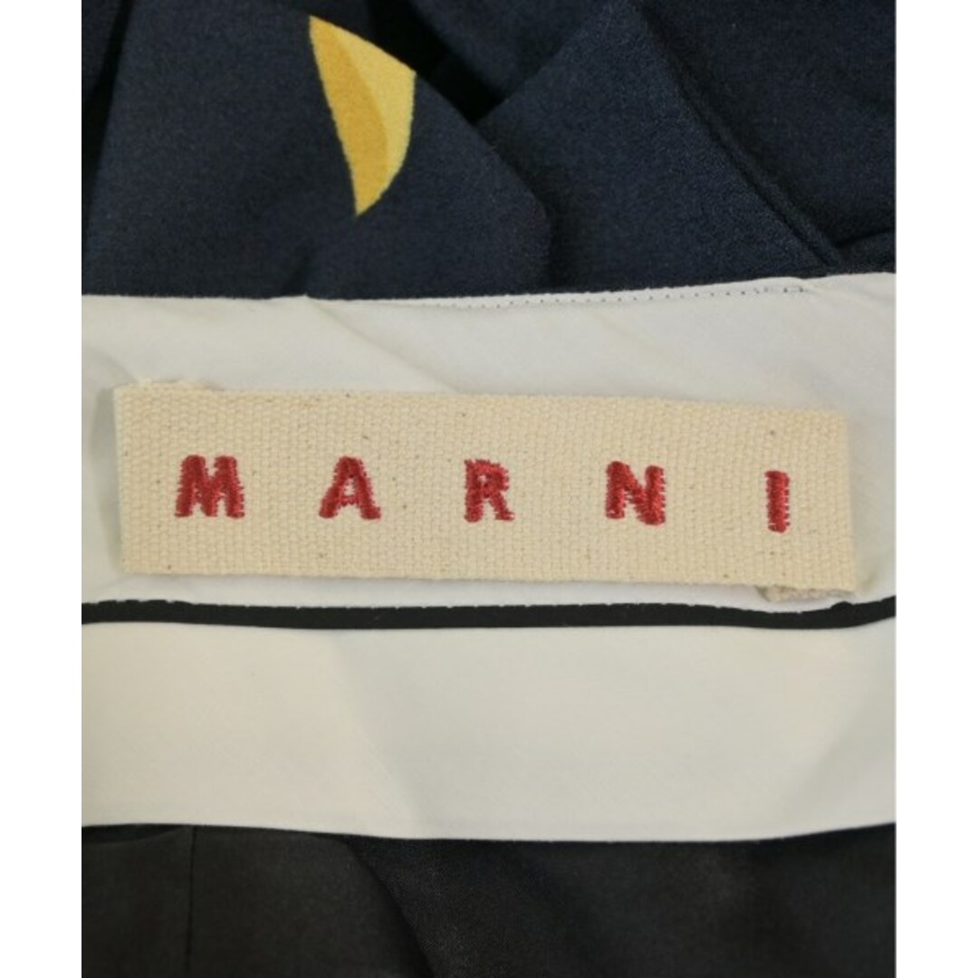 MARNI マルニ ひざ丈スカート 紺x黄(花柄) 2108425Y0116 MARNI - MARNI マルニ ひざ丈スカート 36(XS位) 紺x黄(花柄