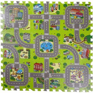 ユノックス 床材 ジョイントマット パズルマット 道路 9枚セット [約31.5