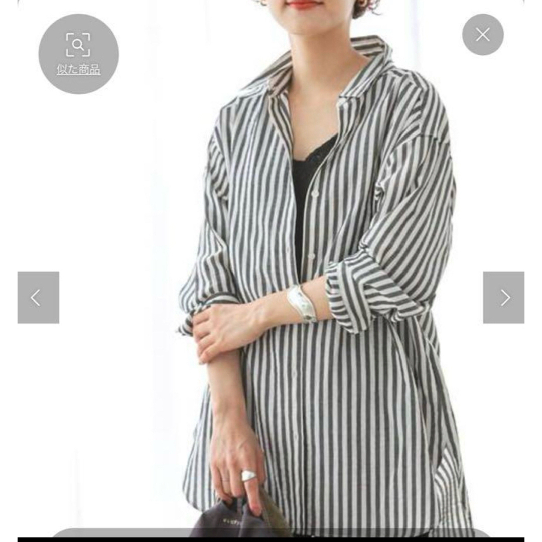 Spick & Span(スピックアンドスパン)のスピックアンドスパン　ストライプチュニック丈シャツ レディースのトップス(シャツ/ブラウス(長袖/七分))の商品写真