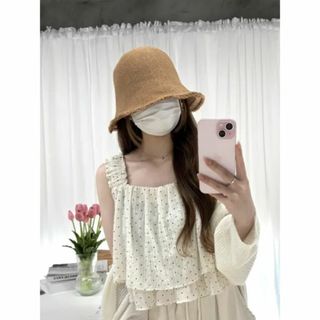 可愛い チューリップハット 帽子レディース(麦わら帽子/ストローハット)