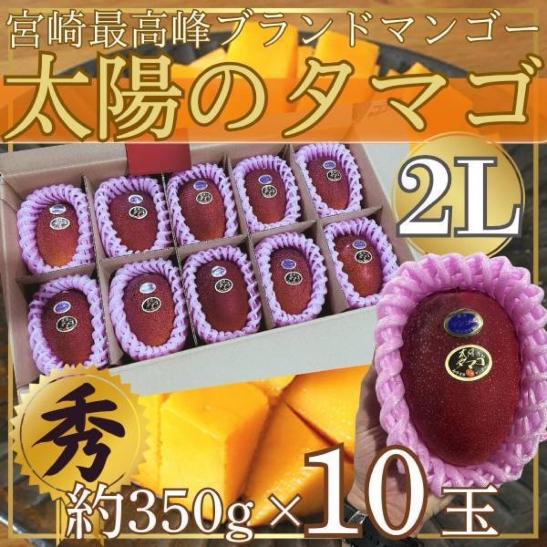 宮崎県産　太陽のタマゴ1玉　2L　1玉約350g×10玉　※クール便発送