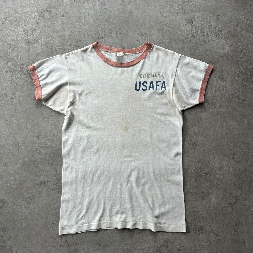 Champion - 80s チャンピオン リンガーtシャツ USA製 ピンク M USAFA 染込み