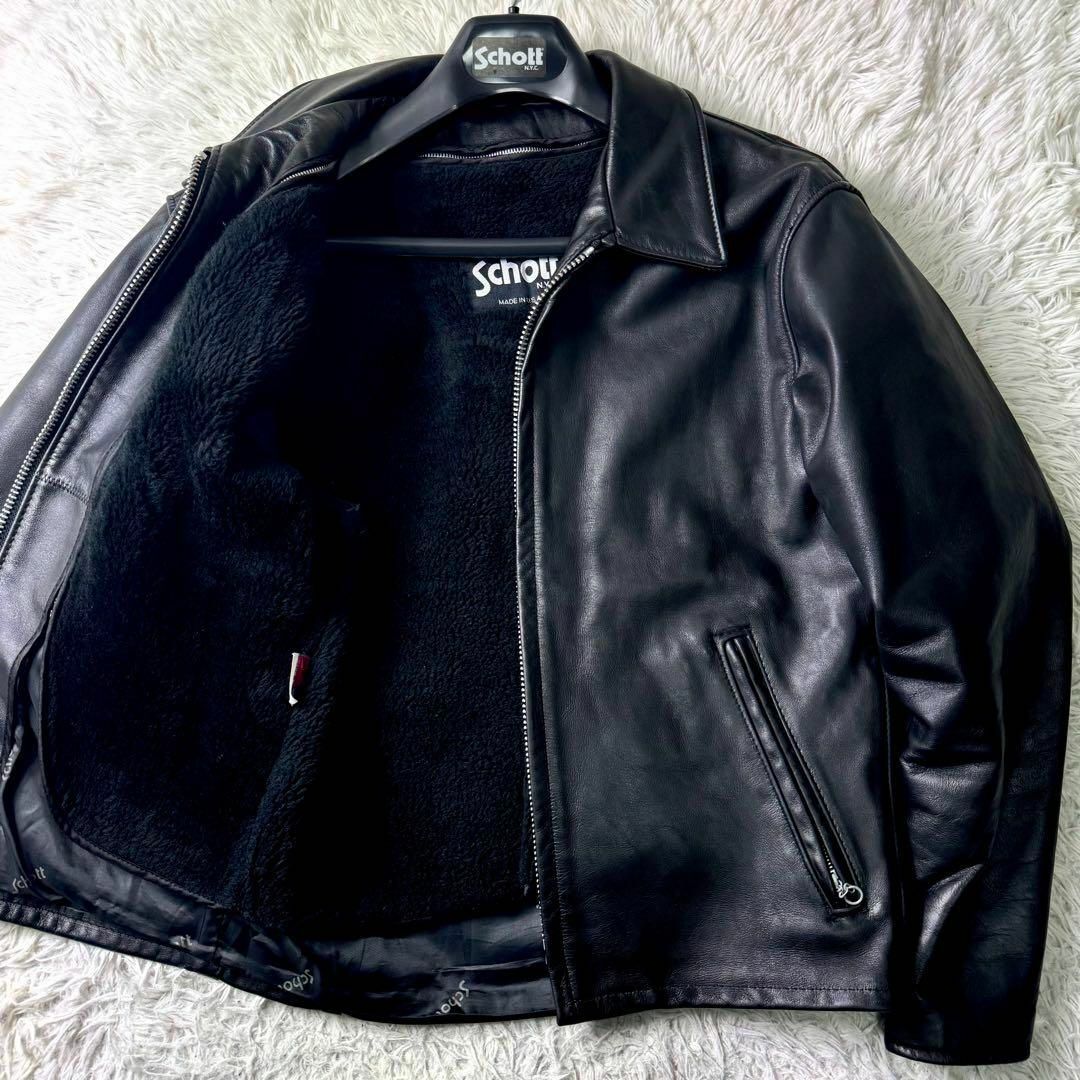 schott - 【廃盤品】schott トラッカージャケット　652 本革　ブラック　38