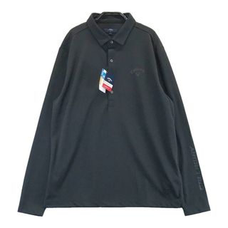 サイズ：LL CALLAWAY キャロウェイ  長袖ポロシャツ 総柄 ブラック系 [240101442542] ゴルフウェア メンズ ストスト(ウエア)