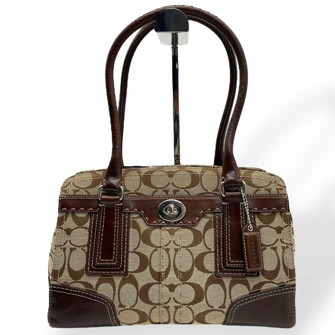 グランドセール COACH 極美品 - COACH トートバッグ キャンバス ターンロック バッグ