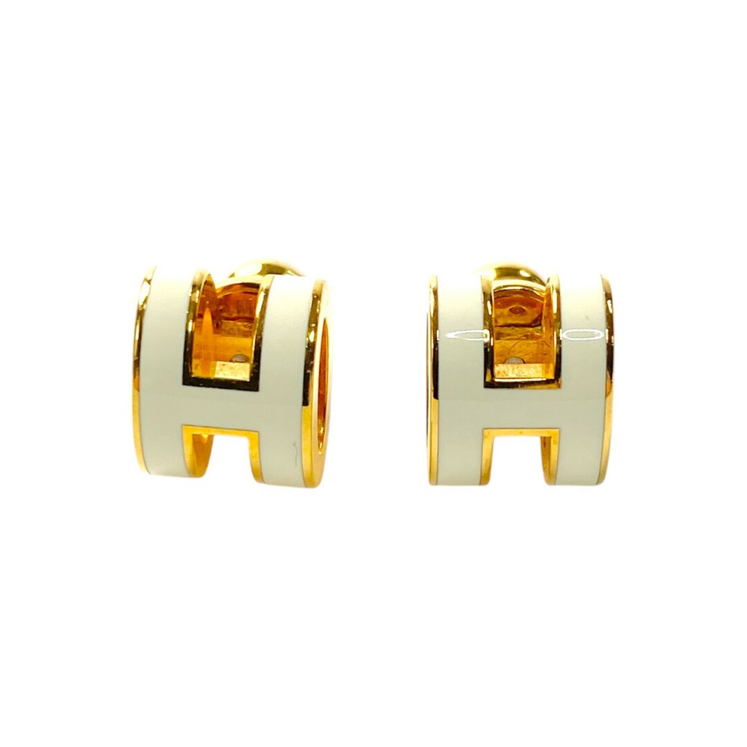 HERMES - エルメス HERMES レディース ポップアッシュ H ミニ ピアス ブラン ゴールド