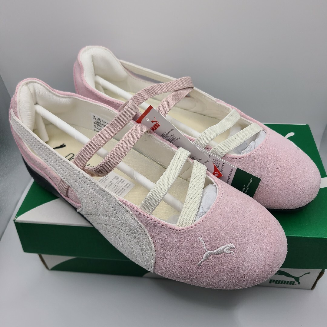 海外限定カラー】新品 PUMA バレエシューズ ピンク×ホワイト 24.5