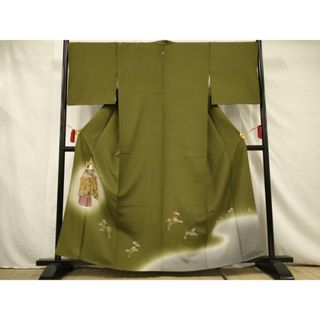 平和屋着物■訪問着　人物文　暈し染め　金糸　金彩　正絹　逸品　AAAU1180jd(着物)