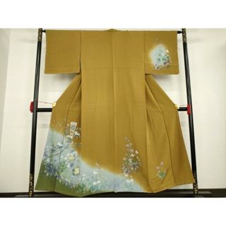 平和屋着物▼訪問着　枝花文　暈し染め　正絹　逸品　未使用　AAAU1340ck(着物)
