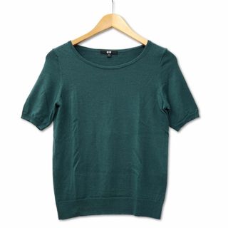 ユニクロ(UNIQLO)のユニクロ UNIQLO 408707 エクストラファインメリノウール 半袖ニット(ニット/セーター)