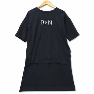 ザンパ(zampa)のザンパ フロッキー ロゴプリント コットン チュニックカットソー M ブラック(チュニック)