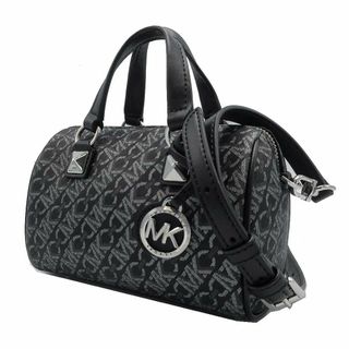 マイケルコース(MICHAEL KORS)の【新品】マイケル・コース バッグ 32F4SGYC1B BLK/SILVER (ブラック×シルバー) ハンドバッグ ショルダーバッグ MICHAEL KORS グレイソン スモール メタリック エンパイア シグネチャー ロゴ ダッフル 2WAY 斜め掛け ブティック レディース(ボストンバッグ)