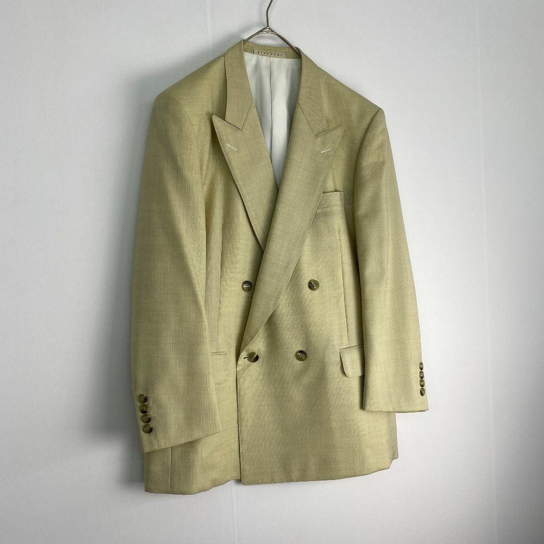 GIVENCHY(ジバンシィ)のジバンシー　テーラードジャケット　ダブルボタン　奇抜　ライトイエロー　春夏 メンズのジャケット/アウター(テーラードジャケット)の商品写真