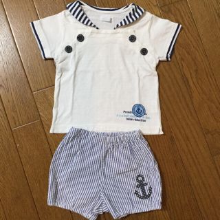 ベベ(BeBe)の【送料込み】Bebe 80cm  セットアップ（男の子・夏服）(Ｔシャツ)