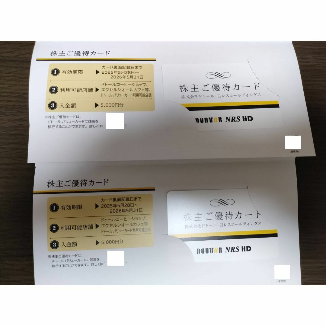 ドトール(ドトール)の【最新】 ドトール・日レスホールディングス 株主優待 10,000円分 チケットの優待券/割引券(フード/ドリンク券)の商品写真
