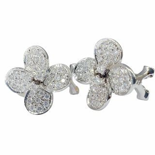 K18WG ダイヤモンド　フラワー　ピアス　イヤリング 2WAY ホワイトゴールド　0.35ct 　ダイヤ　シルバー　レディース　女性用(ピアス)