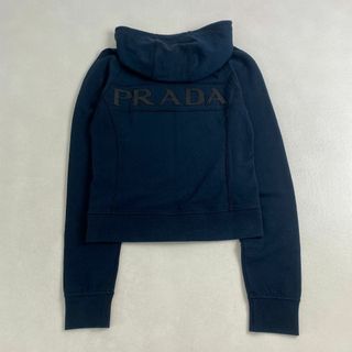 PRADA - プラダ　パーカー　Y2K 背面ロゴ フード フルジップ PRADA クロップド丈