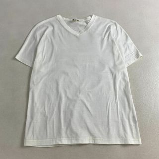 エルメス(HERMES)の美品　エルメス　Tシャツ　HERMES　マルジェラ期　ロゴ刺しゅう　白　L(Tシャツ(半袖/袖なし))