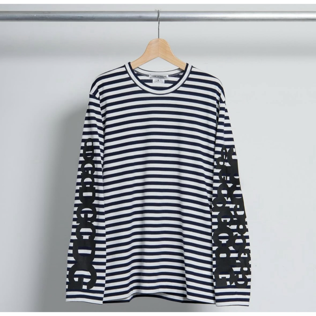 COMME des GARCONS(コムデギャルソン)のリピートロゴ コムデギャルソン ボーダーカットソー XL メンズのトップス(Tシャツ/カットソー(七分/長袖))の商品写真