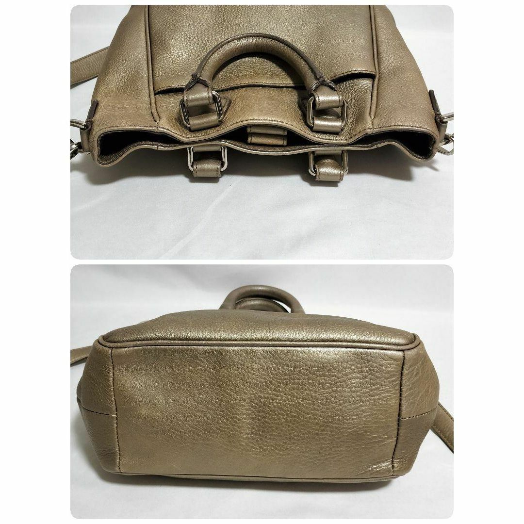 HIROFU ハンドバッグ ショルダーバッグ 2way グレージュ 斜め