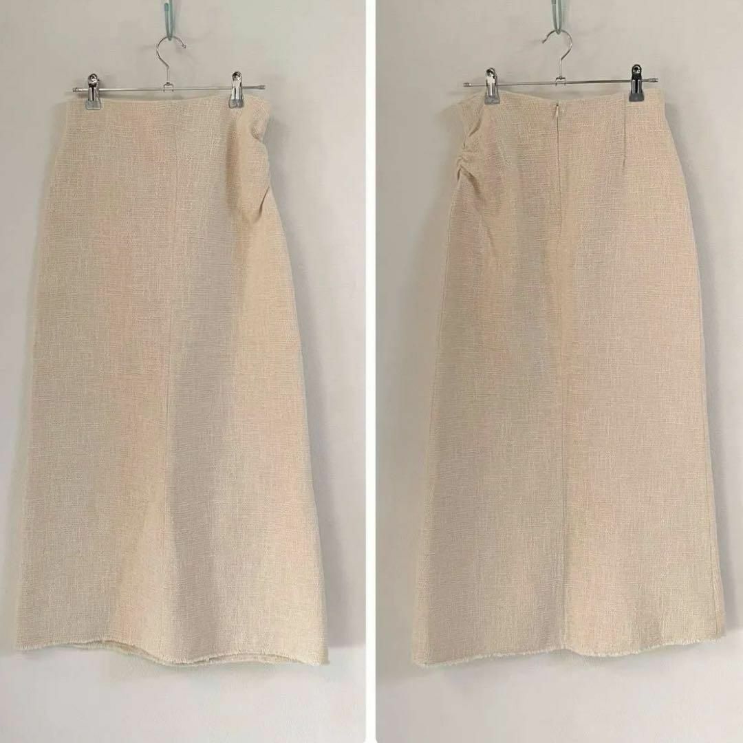 ZARA(ザラ)のZARA ザラ　テクスチャーフリンジスカートS ツイード　ロング S マキシ レディースのスカート(ロングスカート)の商品写真