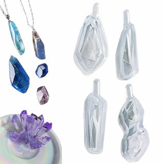 【色:水晶,5種類】MAEXUS レジン シリコンモールド 4個セット ダイヤ (その他)